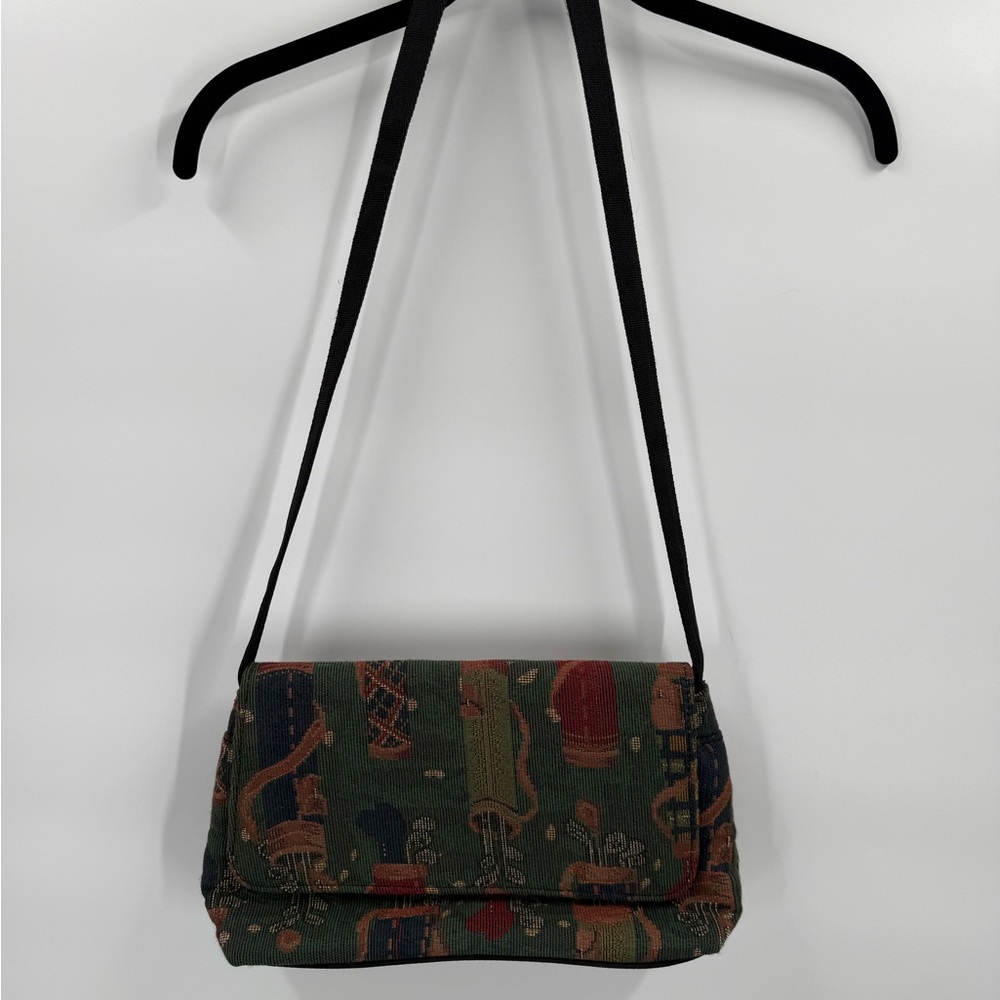 Vintage Marlo Sport Golf Accessories Tapestry Shoulder Bag - Golf Club Pattern